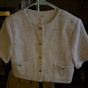 Women's Cream Textured Blazer